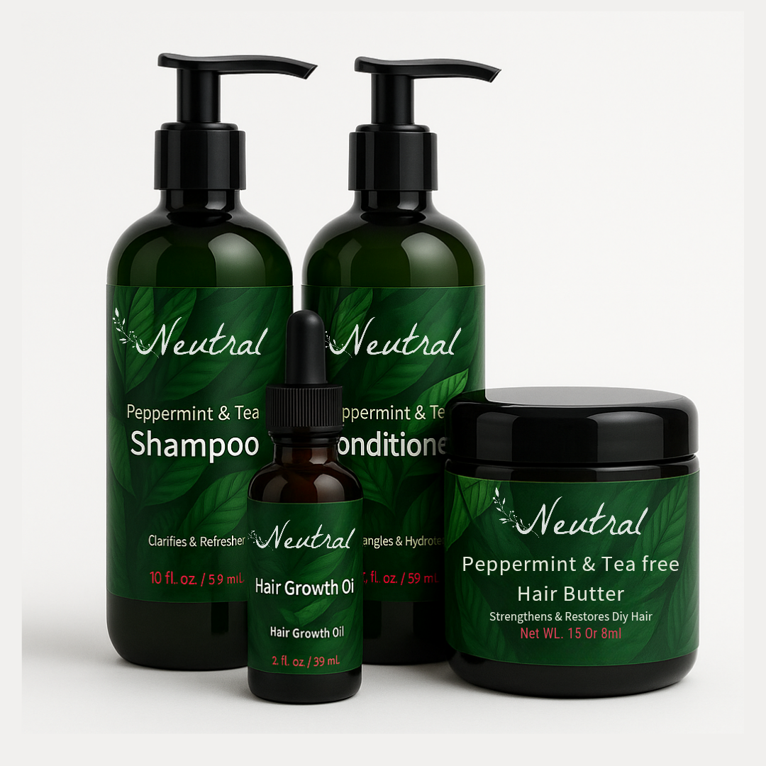 Neutral Peppermint & Tea Haircare Collection – Complete 4-Step System
