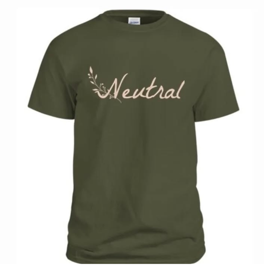 Neutral Logo Tee – Olive Green